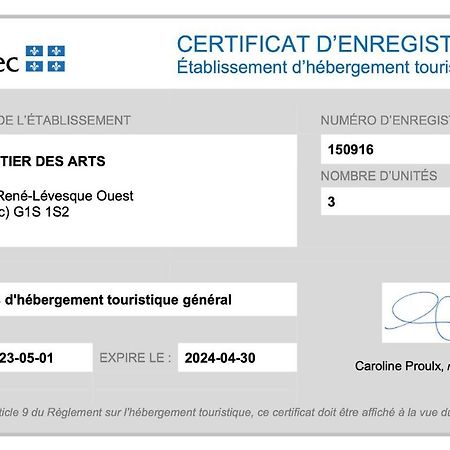 קוויבק סיטי Gite Du Quartier Des Arts מראה חיצוני תמונה